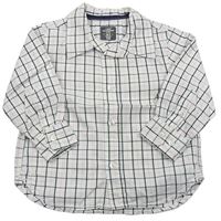 Bílo-černo-světlerůžová kostkovaná košile H&M