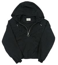 Černá lehká šusťáková crop větrovka s kapucí CandY Couture
