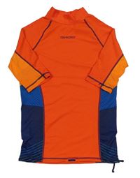 Tmavooranžovo/tmavomodro-modro-oranžový UV triko s logem TRIBORD
