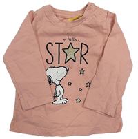 Pudrové triko se Snoopym PEANUTS