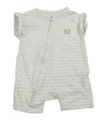 Bílo-šedý pruhovaný kraťasový overal s hvězdičkou George