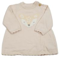 Světlerůžové pletené šaty s liškou Mothercare