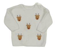 Bílý žinylkový svetr se soby George