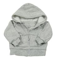 Šedá melírovaná propínací mikina s kapucí H&M