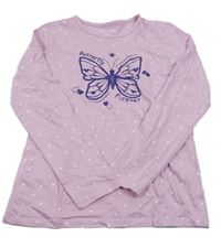 Lila puntíkaté triko s motýlkem in extenso