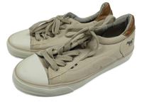 Světlebéžovo-bílé textilno/gumové tenisky s koníkem MUSTANG vel. 36