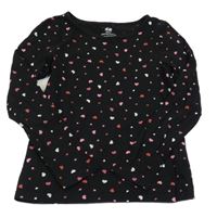 Černé triko se srdíčky H&M