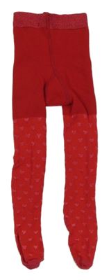 Červené punčocháče se srdíčky 