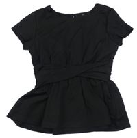 Černé crop tričko s překřížením HABITUAL