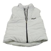 Bílá prošívaná šusťáková zateplená vesta s logem Hippil