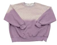 Světlefialovo-fialová oversize mikina s 3D nápisy a kamínky 