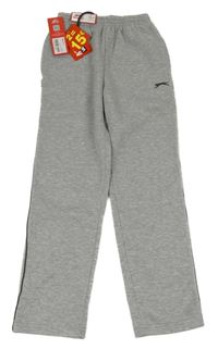 Nové - šedé melírované tepláky s logem Slazenger