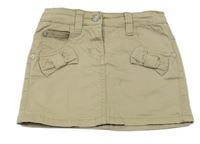 Béžová plátěná sukně s mašlemi PRIMIGI