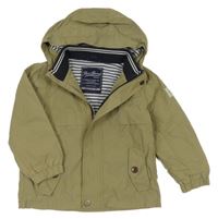 Khaki šusťáková jarní bunda s nášivkou a kapucí Next