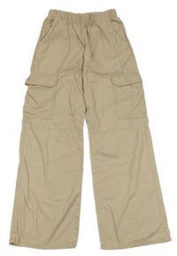 Béžové cargo plátěné kalhoty H&M