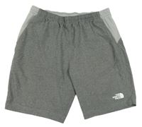 Šedé melírované funkční sportovní kraťasy s logem The North Face