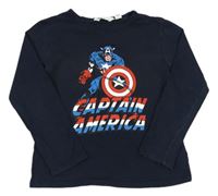 Tmavomodré triko Capitan America zn. H&M
