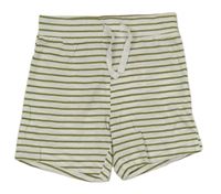 Bílo-khaki pruhované bavlněné kraťasy Primark