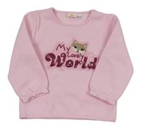 Růžová prošívaná mikina s liškou Kids