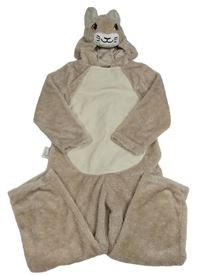 Kostým - Béžová chlupatá kombinéza s kapucí - Peter Rabbit