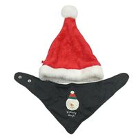 2set - Červená sametová santovská čepice s Mickeym + antracitový slinták se sněhulákem