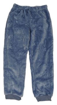 Modré chlupaté pyžamové kalhoty s hvězdami Lupilu