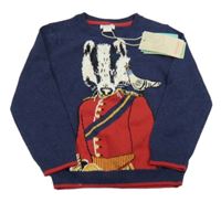 Nové - Tmavomodrý svetr s mývalem Monsoon