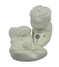 Smetanové pleteno/huňaté zateplené capáčky s čumákem vel. 17