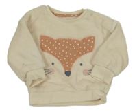 Béžová chlupatá mikina s liškou George