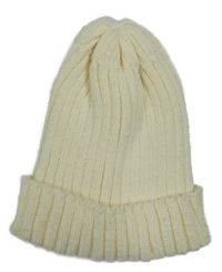 Smetanová žebrovaná pletená čepice