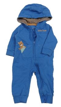 Modrá tepláková kombinéza s medvědem a kapucí So Cute