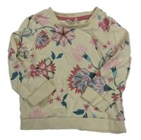 Béžová květovaná mikina So Cute