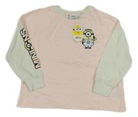 Nové - Světlerůžovo-světlezelené triko s Mimoněm Next