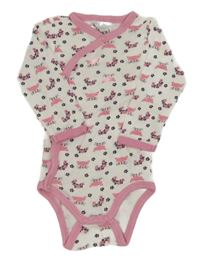 Bílé květované body s liškami Pocopiano