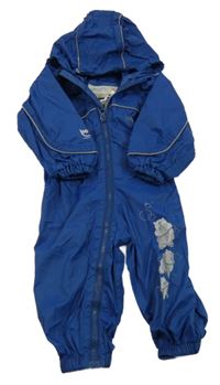 Tmavomodrá šusťáková nepromokavá funkční kombinéza s hrochy a kapucí Regatta