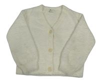 Smetanový chlupatý propínací svetr H&M