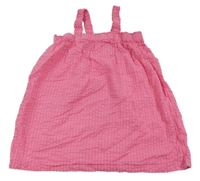 Tmavorůžové pruhované krepové šaty H&M