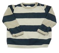 Béžovo-tmavomodrý pruhovaný svetr C&A