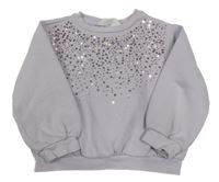Lila mikina s flitry H&M