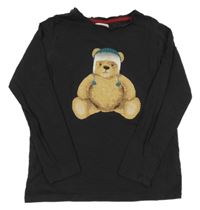 Antracitové triko s medvědem M&S