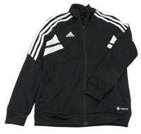 Černá sportovní propínací funkční mikina s logem Adidas