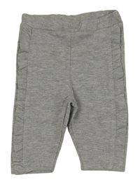 Šedé melírované capri legíny s volány Orsolino