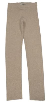 Béžové třpytivé žebrované pletené legíny Zara