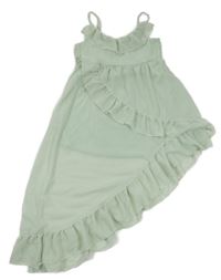 Světlezelené šifonové asymetrické šaty H&M