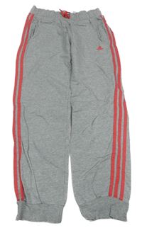 Šedé melírované tepláky s logem Adidas