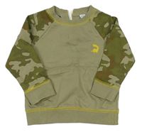 Khaki mikina s army rukávy M&Co.