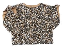 Hnědo-černá leopardí mikina s volánky Matalan