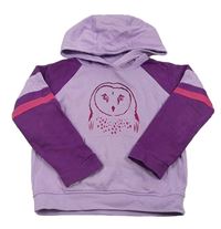 Lila-fialová mikina se sovou a kapucí Mountain Warehouse