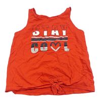 Červený crop top s nápisem C&A
