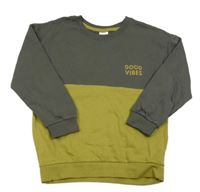 Tmavošedo-khaki mikina s nápisem Pep&Co